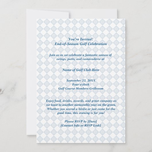 Farewell to the Fairways A Toast to the Season Kaart (Achterkant)