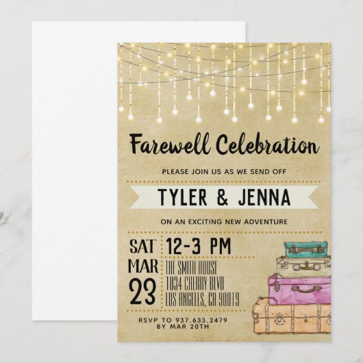 Farewell weggaat uitnodiging (Voorkant / Achterkant)