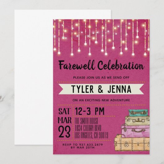 Farewell weggaat uitnodiging (Voorkant / Achterkant)