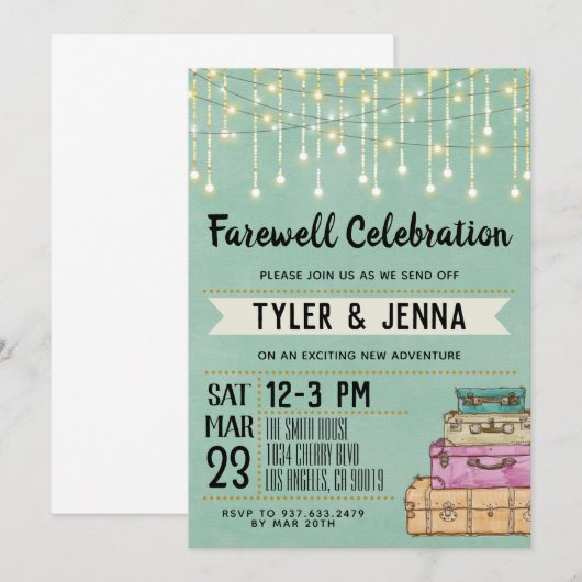 Farewell weggaat uitnodiging (Voorkant / Achterkant)