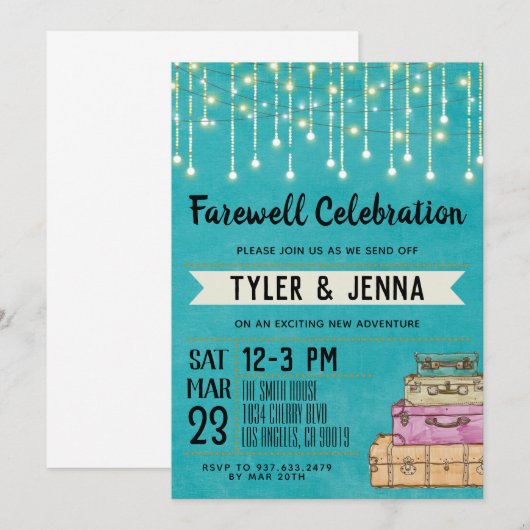 Farewell weggaat uitnodiging (Voorkant / Achterkant)