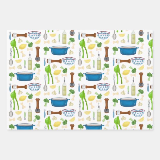 Farfalle Bow stropdas Pasta met knoflook en citroe Inpakpapier Vel (Voorkant 3)