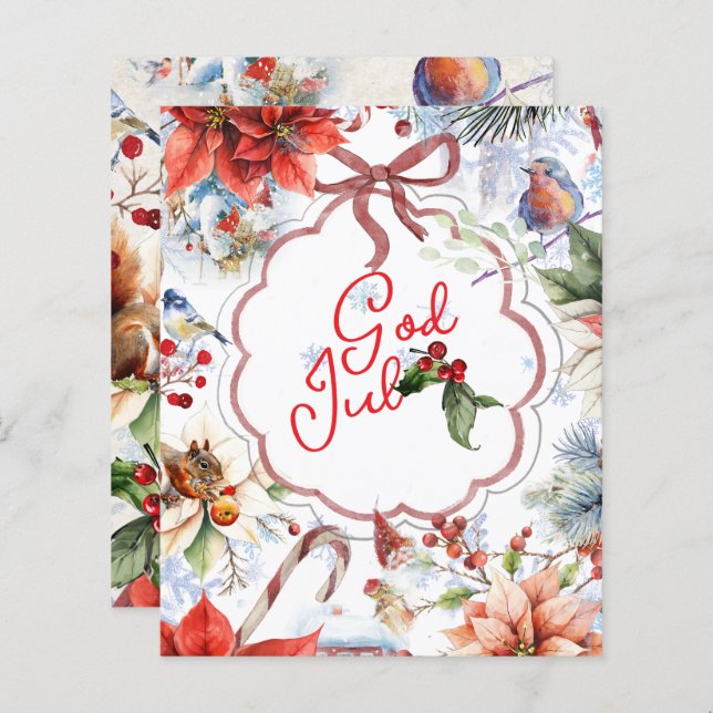 Färglös julfoto-dekorativ fyllning kudde (Voorkant / Achterkant)