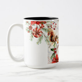 Färglös julfoto-dekorativ fyllning kudde tweekleurige koffiemok