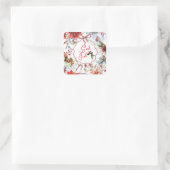 Färglös julfoto-dekorativ fyllning kudde vierkante sticker (Tas)