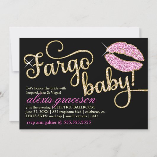 Fargo Baby Glitzy Kiss Metallic Kaart (Voorkant)
