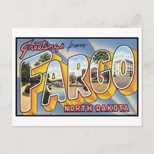  Fargo, Briefkaart North Dakota (Voorkant)