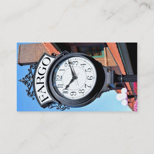 Fargo Clock Visitekaartje (Achterkant)