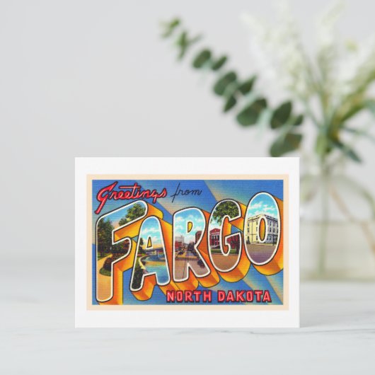Fargo North Dakota  groot Briefkaart voor grote le (Staand voorkant)