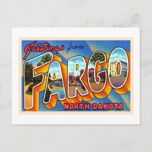 Fargo North Dakota  groot Briefkaart voor grote le (Voorkant)