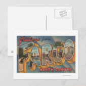 Fargo, North Dakota - Large Letter Scenes Briefkaart (Voorkant / Achterkant)