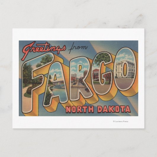 Fargo, North Dakota - Large Letter Scenes Briefkaart (Voorkant)
