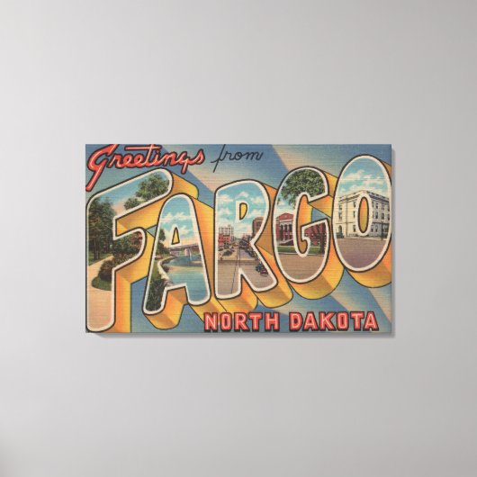 Fargo, North Dakota - Large Letter Scenes Canvas Afdruk (Voorkant)