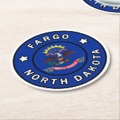 Fargo North Dakota Ronde Kartonnen Onderzetter (Gebogen)