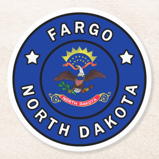 Fargo North Dakota Ronde Kartonnen Onderzetter (Voorkant)