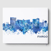 Fargo North Dakota Skyline Blue Gastenboek (Achterkant)