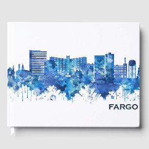 Fargo North Dakota Skyline Blue Gastenboek