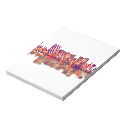 Fargo North Dakota Skyline Notitieblok (Linkerzijde)