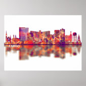 Fargo North Dakota Skyline Poster (Voorkant)