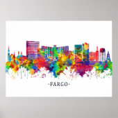 Fargo North Dakota Skyline Poster (Voorkant)