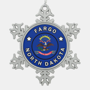 Fargo North Dakota Tin Sneeuwvlok Ornament