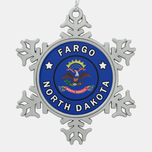 Fargo North Dakota Tin Sneeuwvlok Ornament (Voorkant)