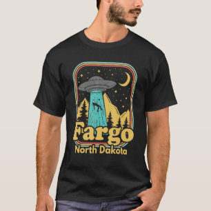 Fargo North Dakota Ufo Alien 80s Retro State Pride T-shirt