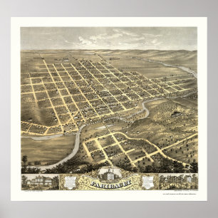 Faribault, MN Panorama Map - 1869 Poster