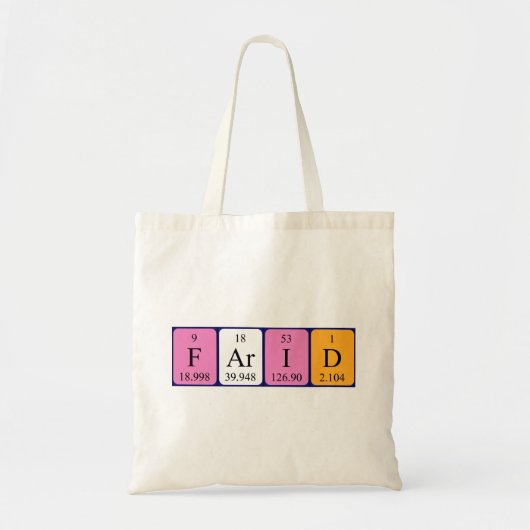 Farid Periodic Table Name canvas tas (Voorkant)