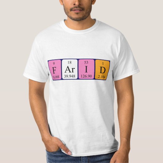 Farid Periodic Table Name shirt (Voorkant)