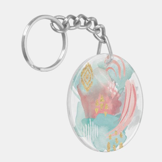 Faridas Abstract - Muted Colors Sleutelhanger (Voorkant Links)