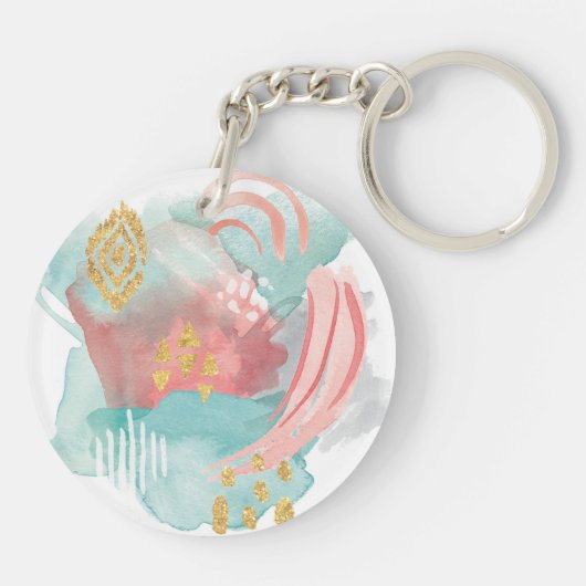 Faridas Abstract - Muted Colors Sleutelhanger (Achterkant)