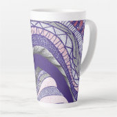 Farimah | Abstracte Stromende Handgetekende Kunst Latte Mok (Rechterhoek)