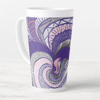 Farimah | Abstracte Stromende Handgetekende Kunst Latte Mok
