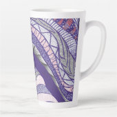 Farimah | Abstracte Stromende Handgetekende Kunst Latte Mok (Rechts)