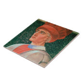 Farinata degli Uberti, detail van zijn buste, van  Tegeltje (Zijkant)