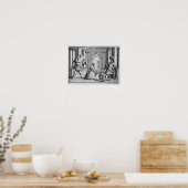 Farinelli, Cuzzoni en Senesino in Handel Poster (Keuken)
