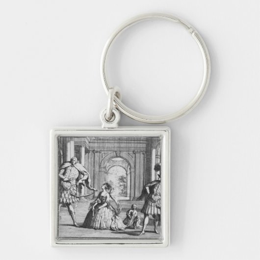 Farinelli, Cuzzoni en Senesino in Handel Sleutelhanger (Voorkant)