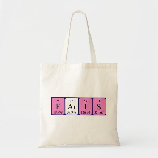 Faris periodieke tabelnaam canvas tas (Voorkant)