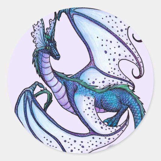 Fariy Dragon Ronde Sticker (Voorkant)