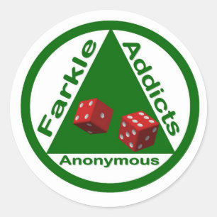 Farkle adviseert anonymous ronde sticker