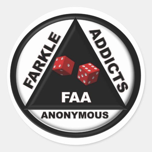 Farkle adviseert anonymous (versie van 2010) ronde sticker (Voorkant)