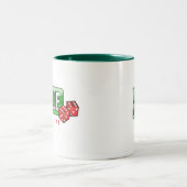 FARKLE - beste dunningspel Tweekleurige Koffiemok (Center)