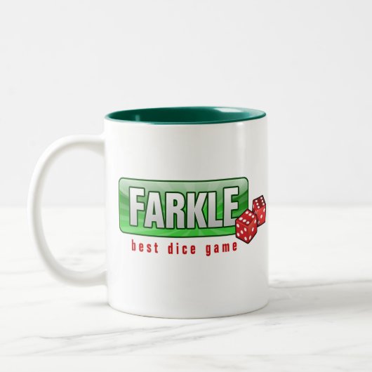 FARKLE - beste dunningspel Tweekleurige Koffiemok (Links)