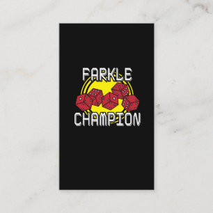 Farkle Champion - Funny Dice Gezegde, Board Game Visitekaartje