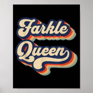 Farkle Koningin Vintage Farkle Dobbelspel Vrouwen Poster