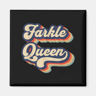 Farkle Queen Vintage Farkle Dobbelspel Vrouwen Magneet