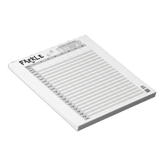 Farkle Score Sheets met regels Eenvoudig wegscheur Notitieblok (Schuin)