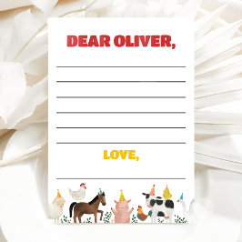 Farm 1st Birthday Time Capsule Card Kaart