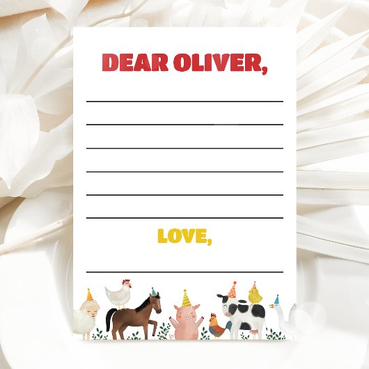 Farm 1st Birthday Time Capsule Card Kaart